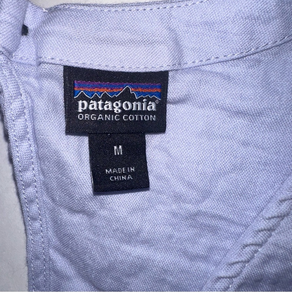 Patagonia Women's Organic Cotton Gauze Romper Beluga Blue Size M Tie Open Back‎ - Picture 4 of 7